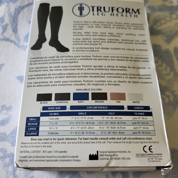 Men's Microfiber Dress Socks with moderate graduated compression Large Black - Picture 12 of 14